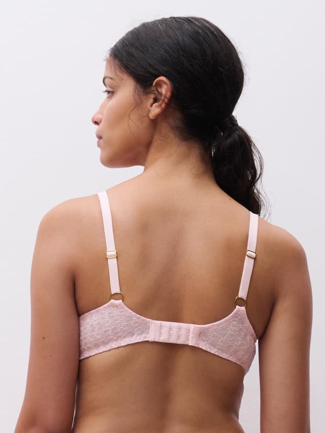 Chantelle Soutien-gorge Corbeille Mémoire De Forme - Rose Nymphea / Lavandin - Monogram
