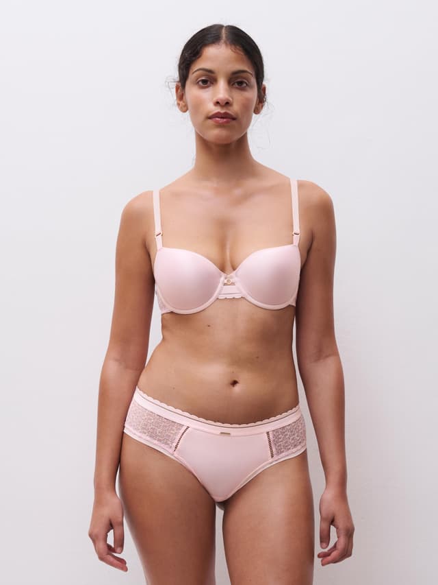 Chantelle Soutien-gorge Corbeille Mémoire De Forme - Rose Nymphea / Lavandin - Monogram