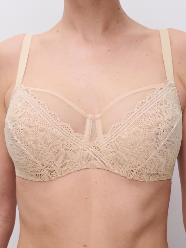 Chantelle Soutien-gorge Emboîtant - Beige Doré - Floral Touch