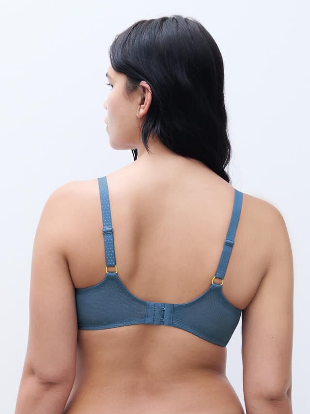 Chantelle Soutien-gorge Emboîtant - Bleu Jeans Denim - Fleurs Signature