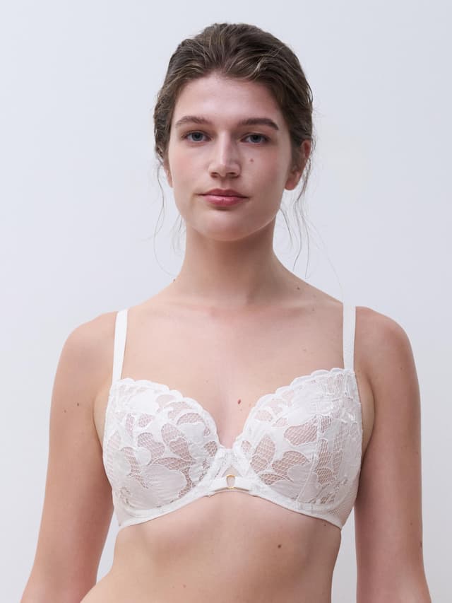 chantelle Soutien-gorge emboîtant - Milk satin - Fleurs Signature
