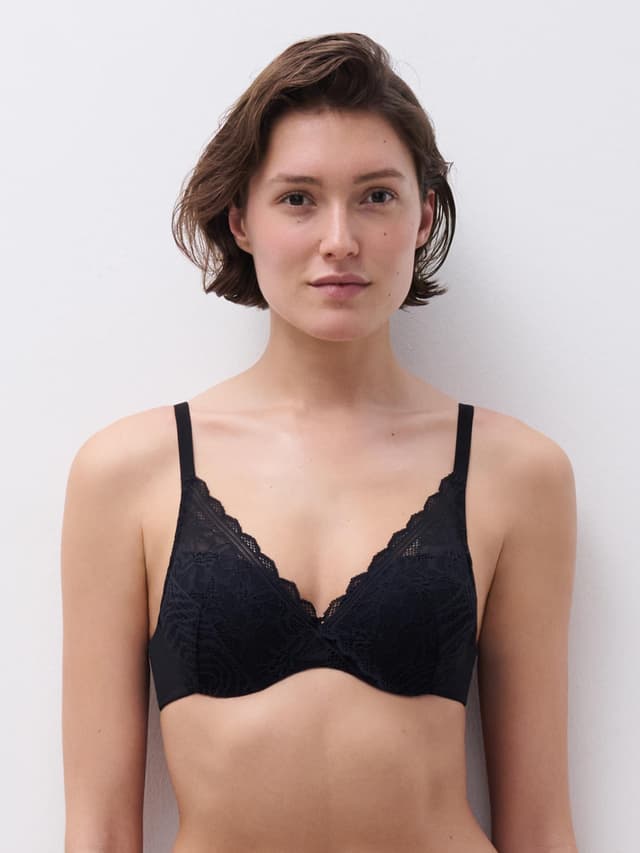chantelle Soutien-gorge mémoire de forme emboîtant - Noir - Floral Touch