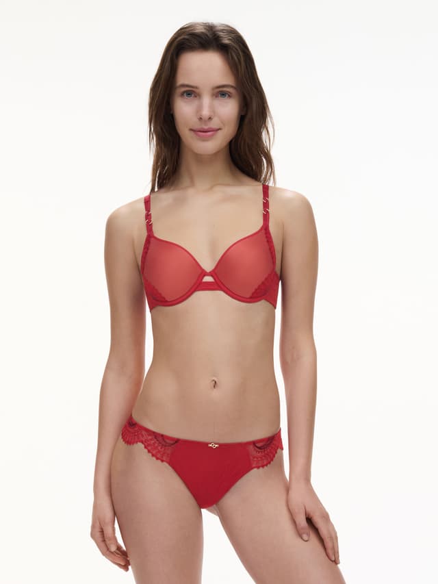 Chantelle Soutien-gorge Mémoire De Forme Emboîtant - Rouge Passion - Mystic Dream