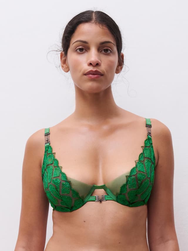 chantelle Soutien-gorge plongeant - Vert Ecosse - Reptilia