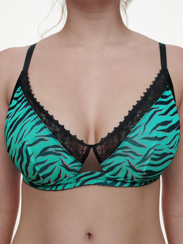 Chantelle Soutien-gorge Sans Armature Maintien - Zèbre Emeraude - Pulse