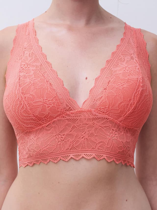 Chantelle Soutien-gorge Sans Armature Mousse - Corail - Floral Touch
