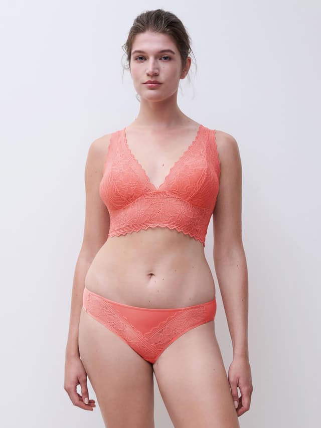 Chantelle Soutien-gorge Sans Armature Mousse - Corail - Floral Touch