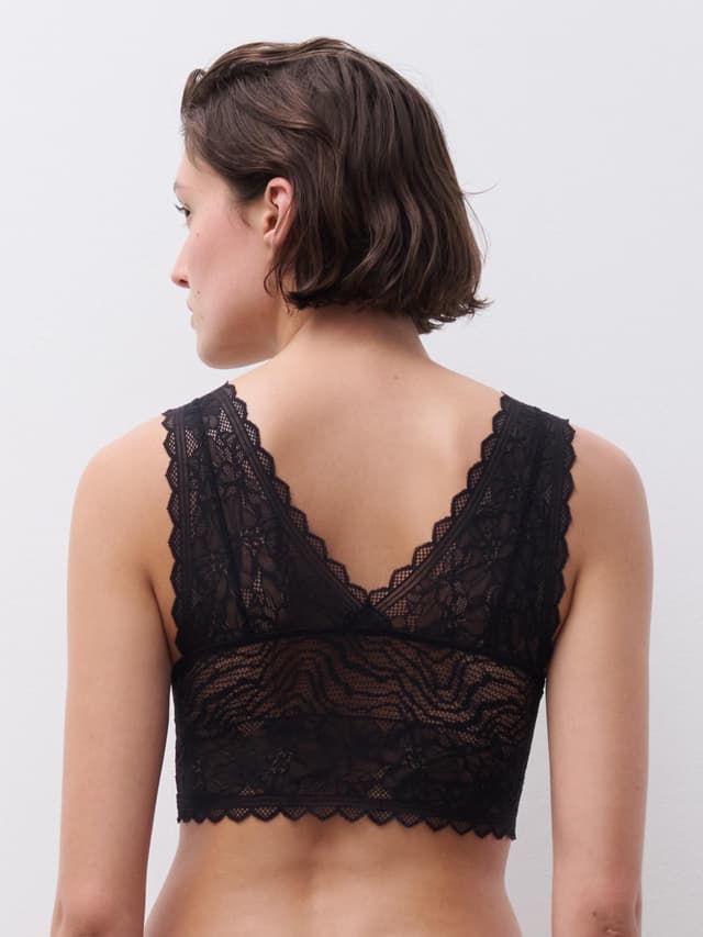 Chantelle Soutien-gorge Sans Armature Mousse - Noir - Floral Touch