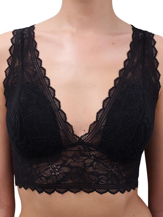 Chantelle Soutien-gorge Sans Armature Mousse - Noir - Floral Touch