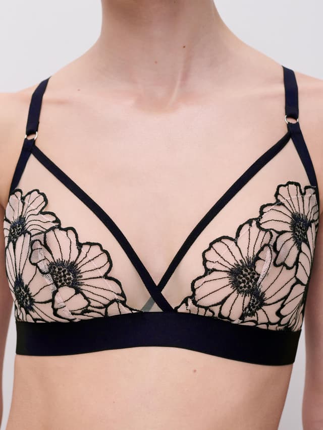 Chantelle Soutien-gorge Sans Armature Triangle - Noir / Rose Pâle - Lush