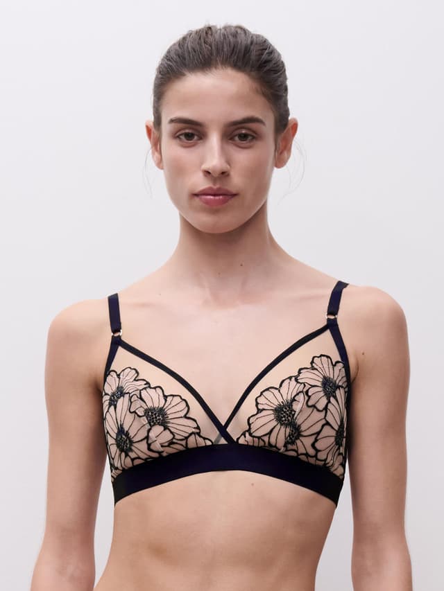 chantelle Soutien-gorge sans armature triangle - Noir / Rose pâle - Lush