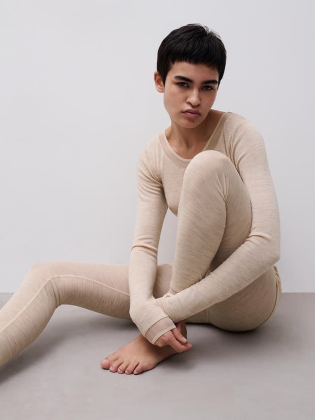 Chantelle T-shirt Manches Longues - Beige Chiné - Juliana