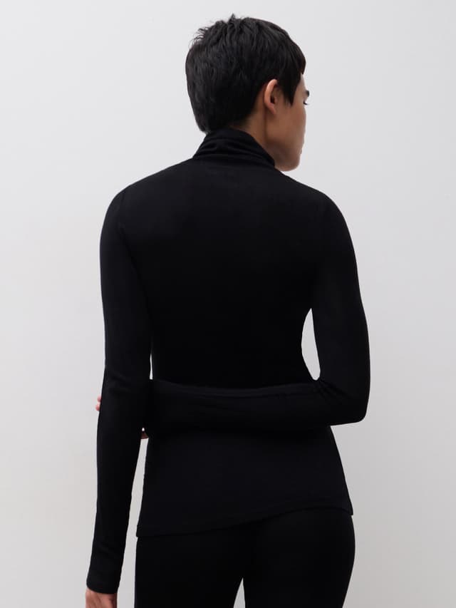 Chantelle T-shirt Manches Longues Col Roulé - Noir - Thermo Comfort