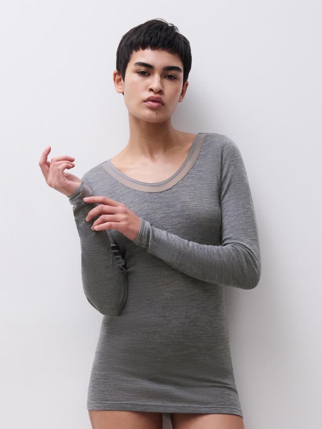 Chantelle T-shirt Manches Longues - Gris Chiné - Juliana