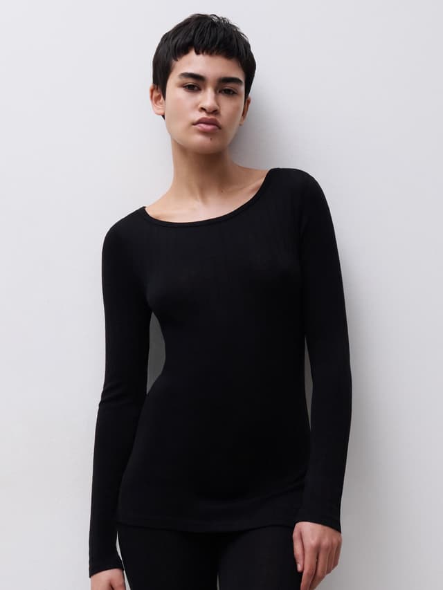 chantelle T-shirt manches longues - Noir - Thermo Comfort