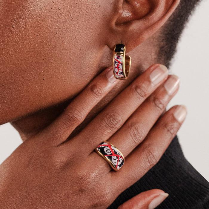 Christian Lacroix Boucles D'oreilles Créole Heart Shake