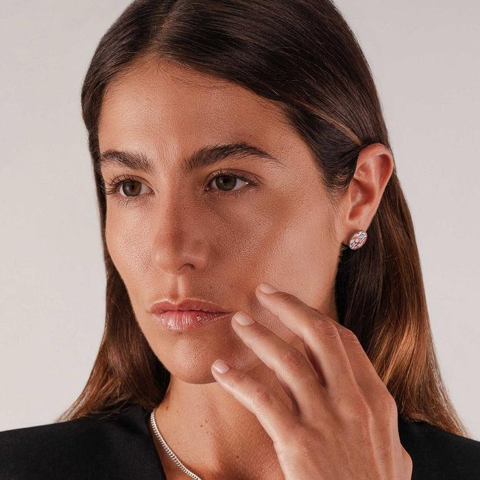 Christian Lacroix Boucles D'oreilles Puces Bohemian Rhapsody Argentées