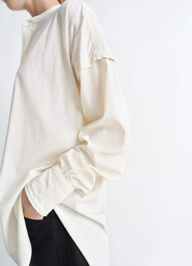 Christophe Lemaire CHEMISE LONGUE À DEMI-BOUTONNAGE