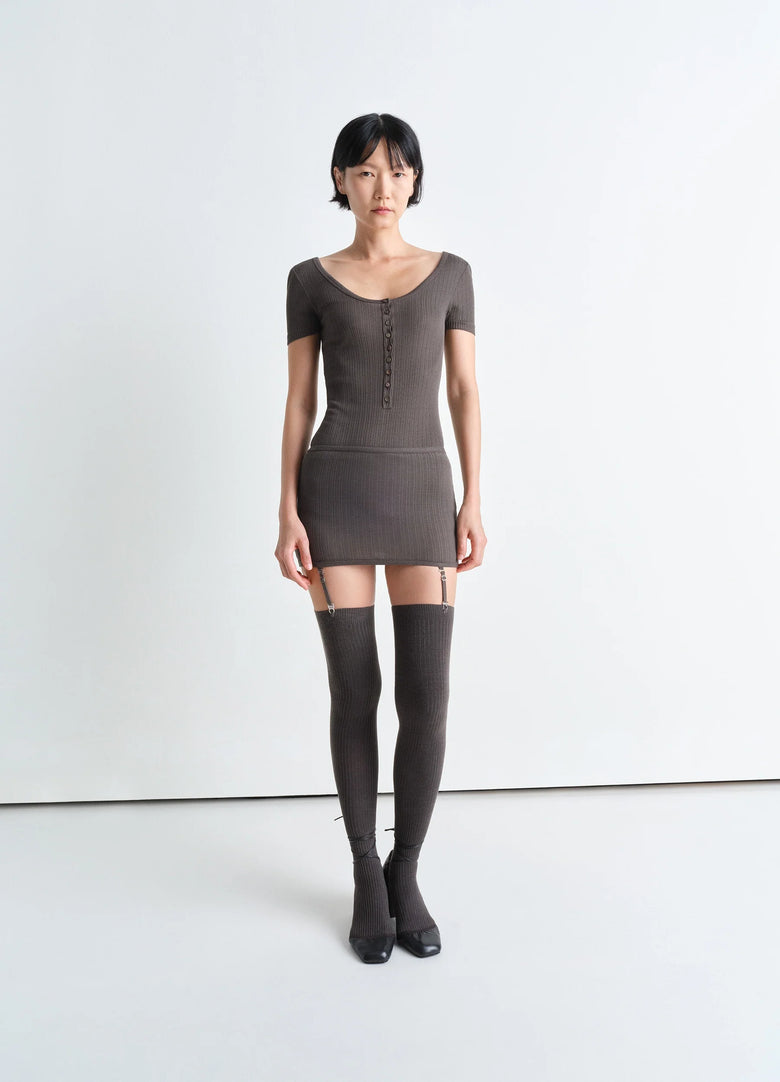 Christophe Lemaire BODY CÔTELÉ À BOUTONS