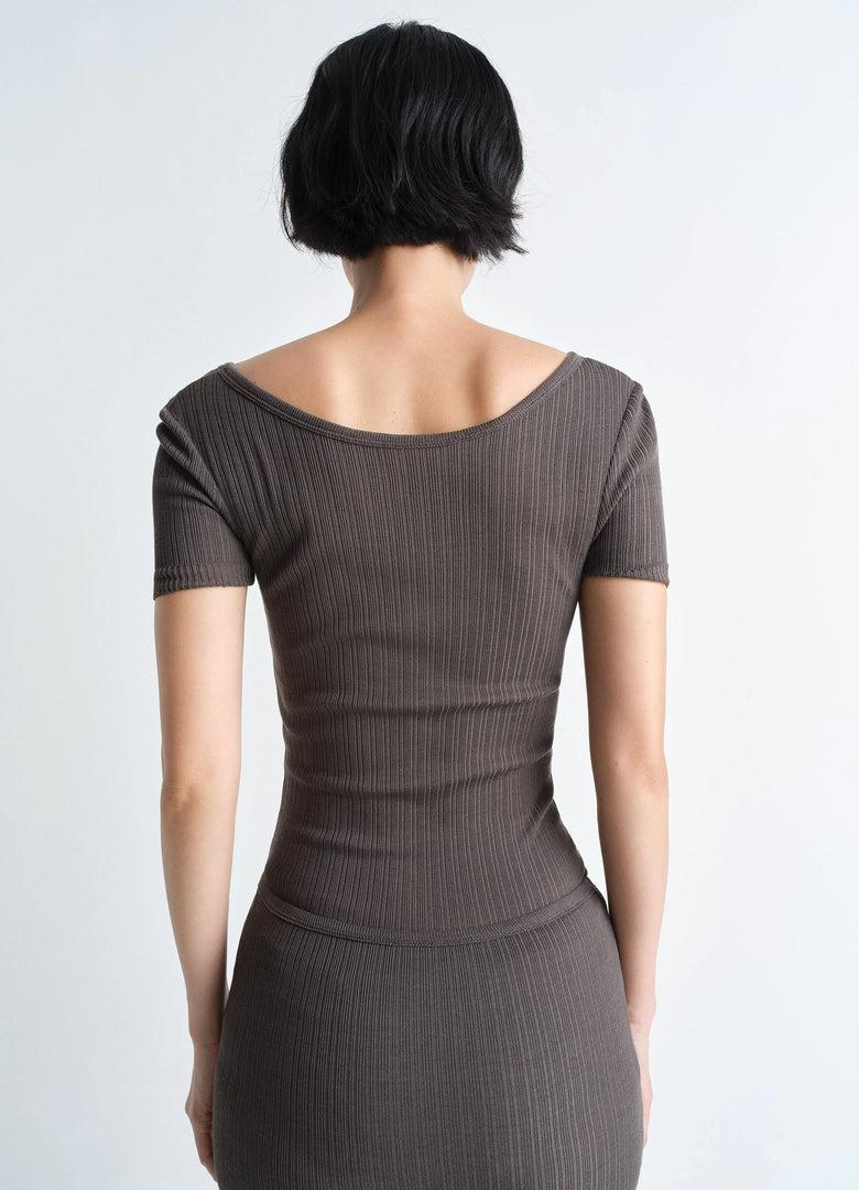 Christophe Lemaire BODY CÔTELÉ À BOUTONS
