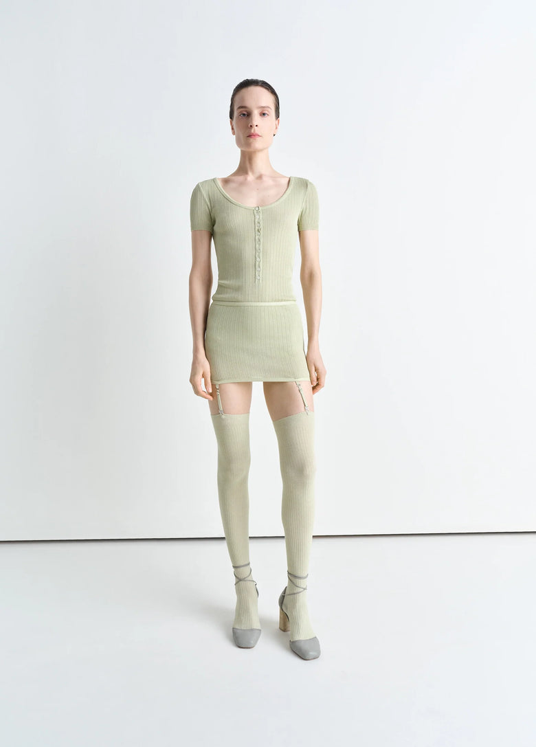 Christophe Lemaire BODY CÔTELÉ À BOUTONS