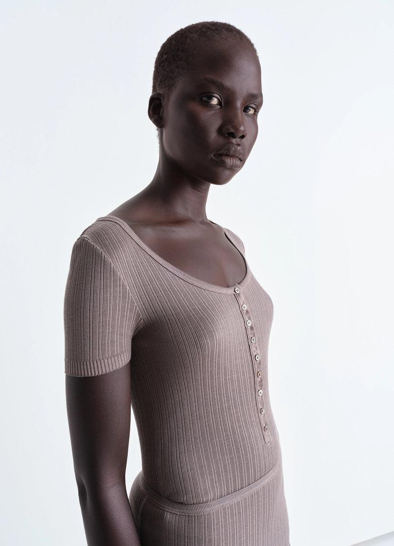 Christophe Lemaire BODY CÔTELÉ À BOUTONS