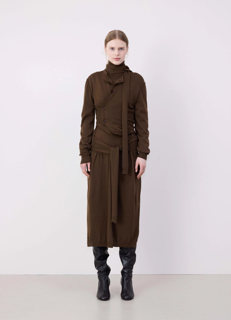 Christophe Lemaire CARDIGAN TWISTED À ÉCHARPE