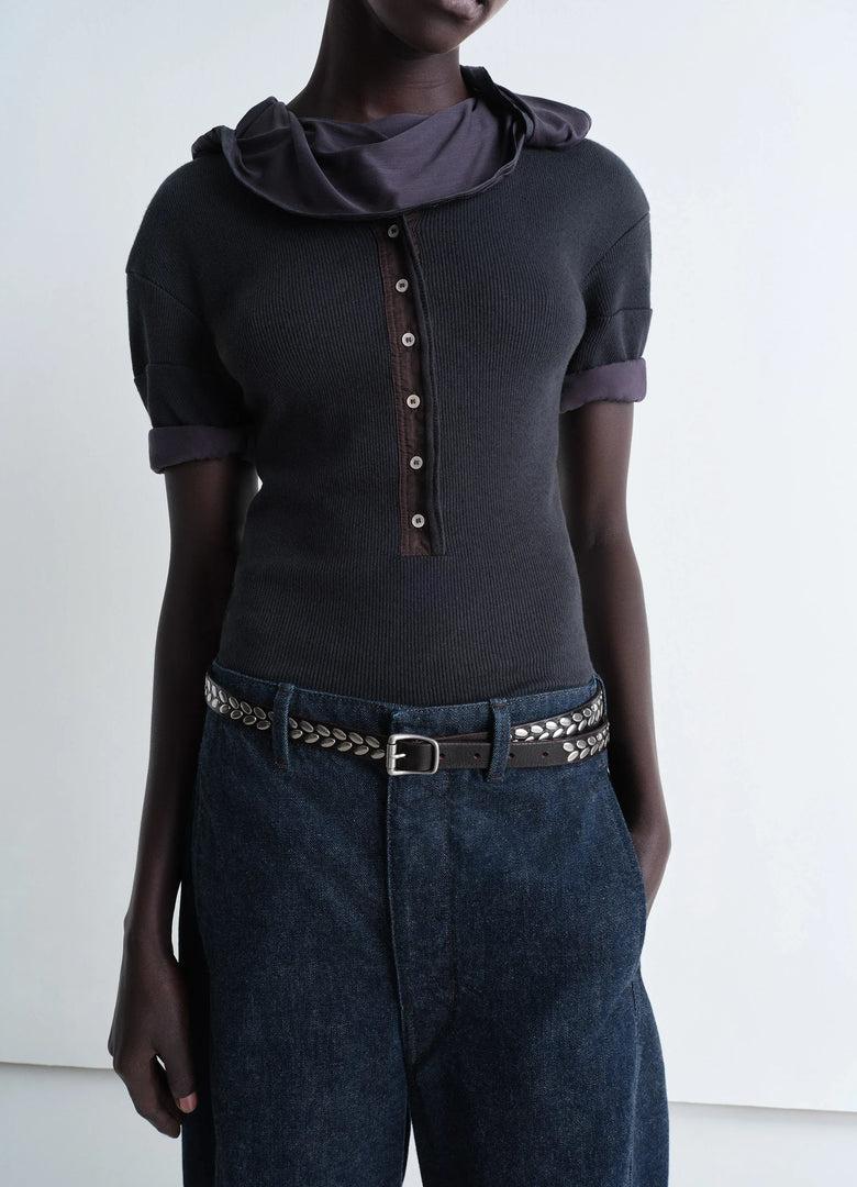 Christophe Lemaire CEINTURE À CLOUS EN AMANDE 20