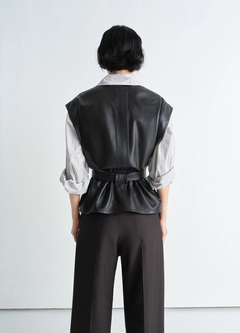 Christophe Lemaire CHASUBLE EN CUIR