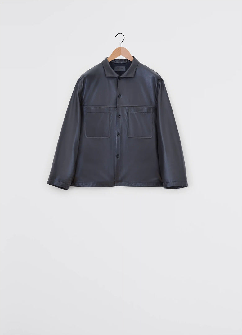 Christophe Lemaire CHEMISE EN CUIR À COL MONTANT