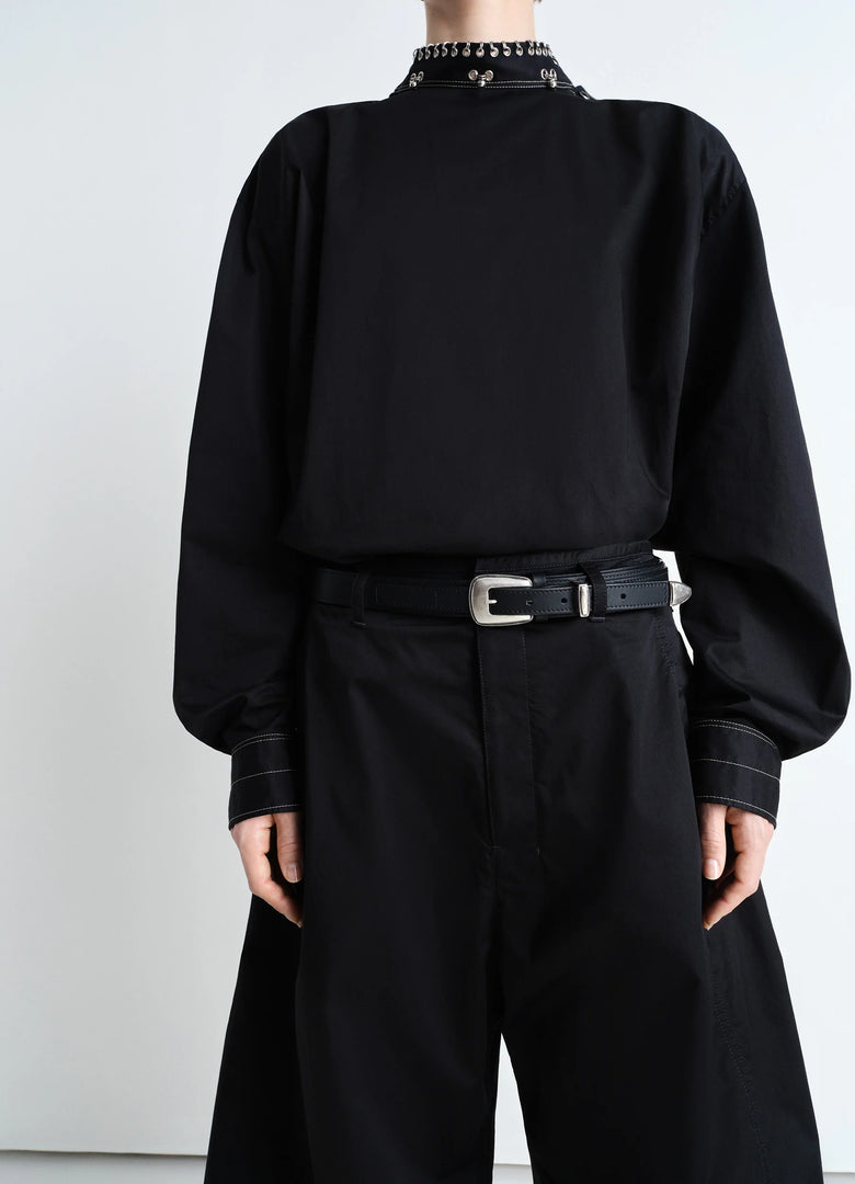 Christophe Lemaire HAUT À ORNEMENTS MÉTALLISÉS