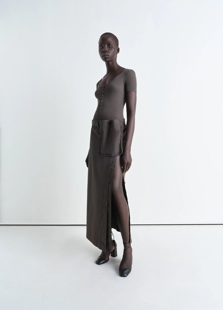 Christophe Lemaire JUPE LONGUE À BOUTONS