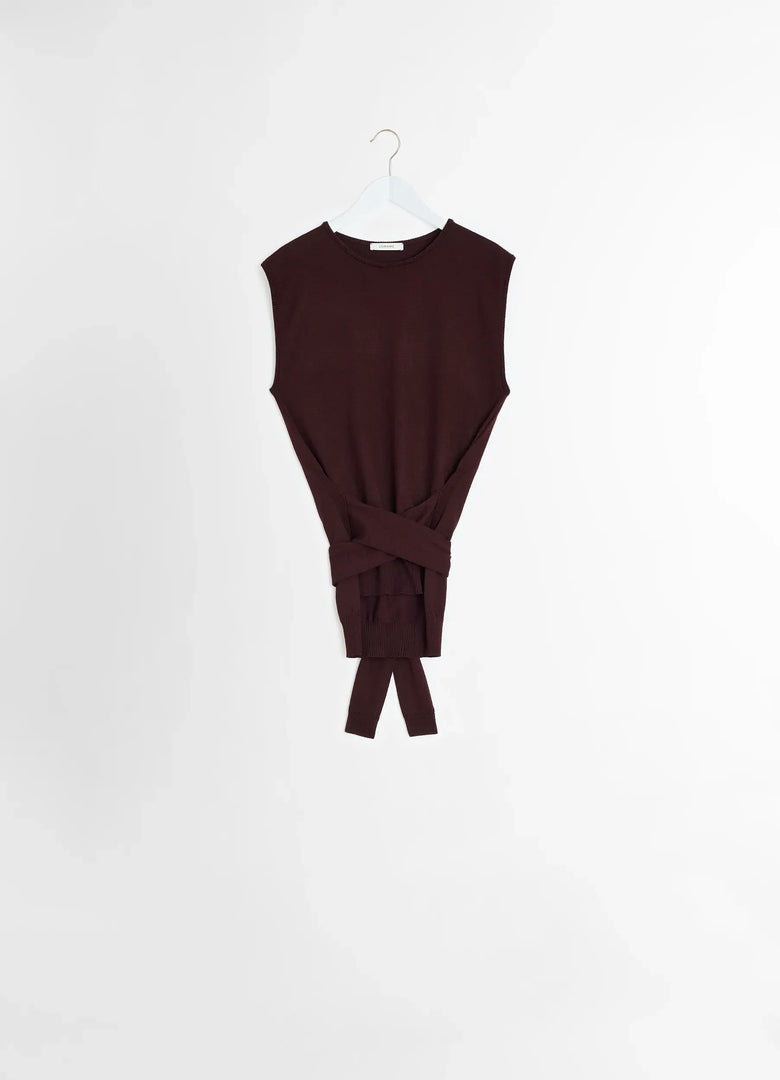 Christophe Lemaire PULL SANS MANCHES TROMPE-L'ŒIL