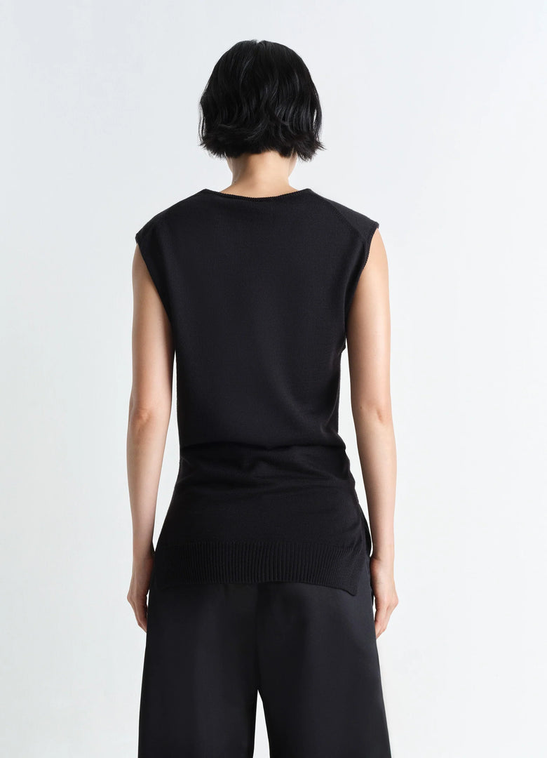 Christophe Lemaire PULL SANS MANCHES TROMPE-L'ŒIL