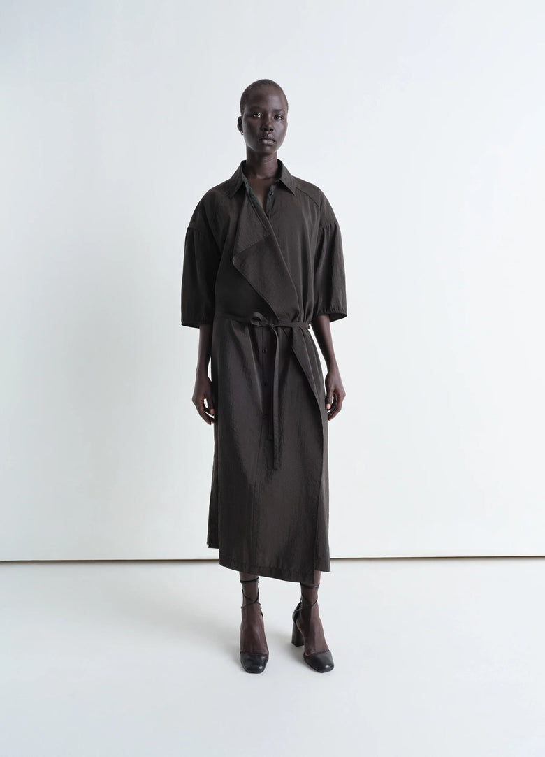 christophe lemaire ROBE CHEMISE ASYMÉTRIQUE