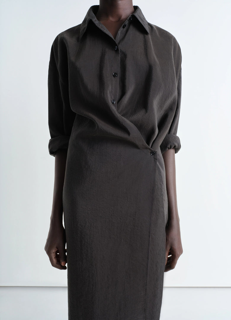 Christophe Lemaire ROBE TWISTED À COL DROIT