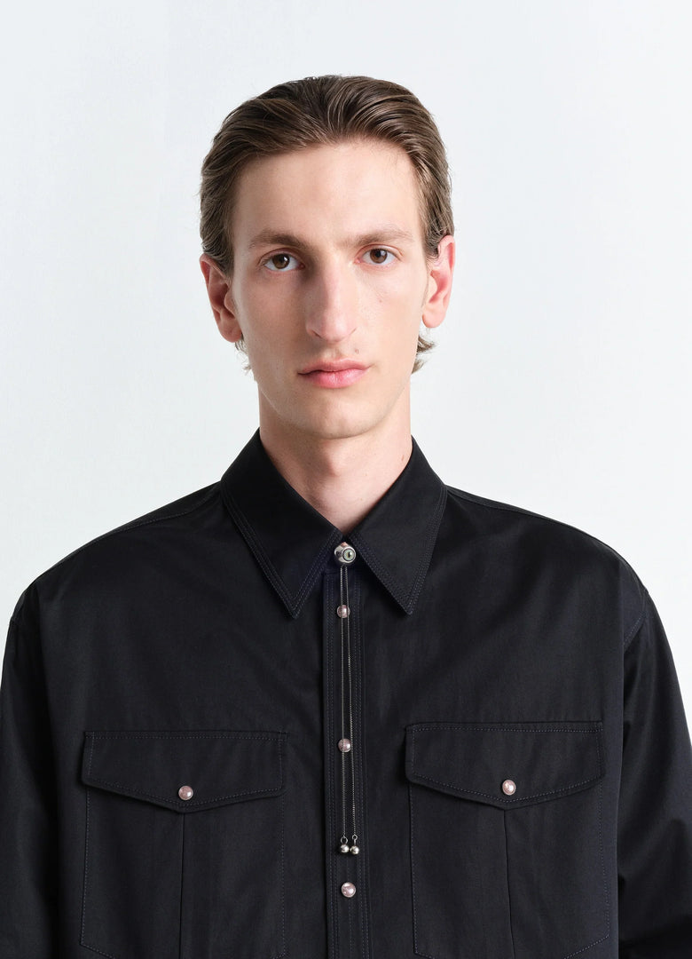 Christophe Lemaire COLLIER RATTLE BOLO TIE À OEIL DE CHAT
