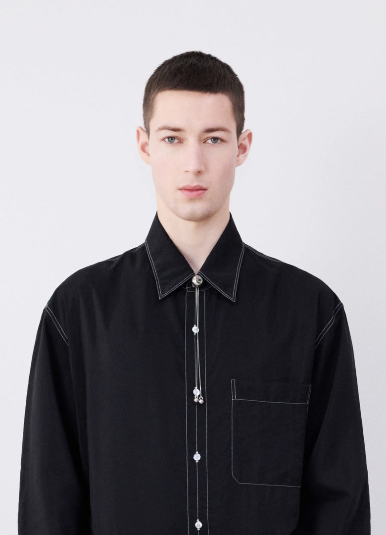 Christophe Lemaire COLLIER RATTLE BOLO TIE À OEIL DE CHAT