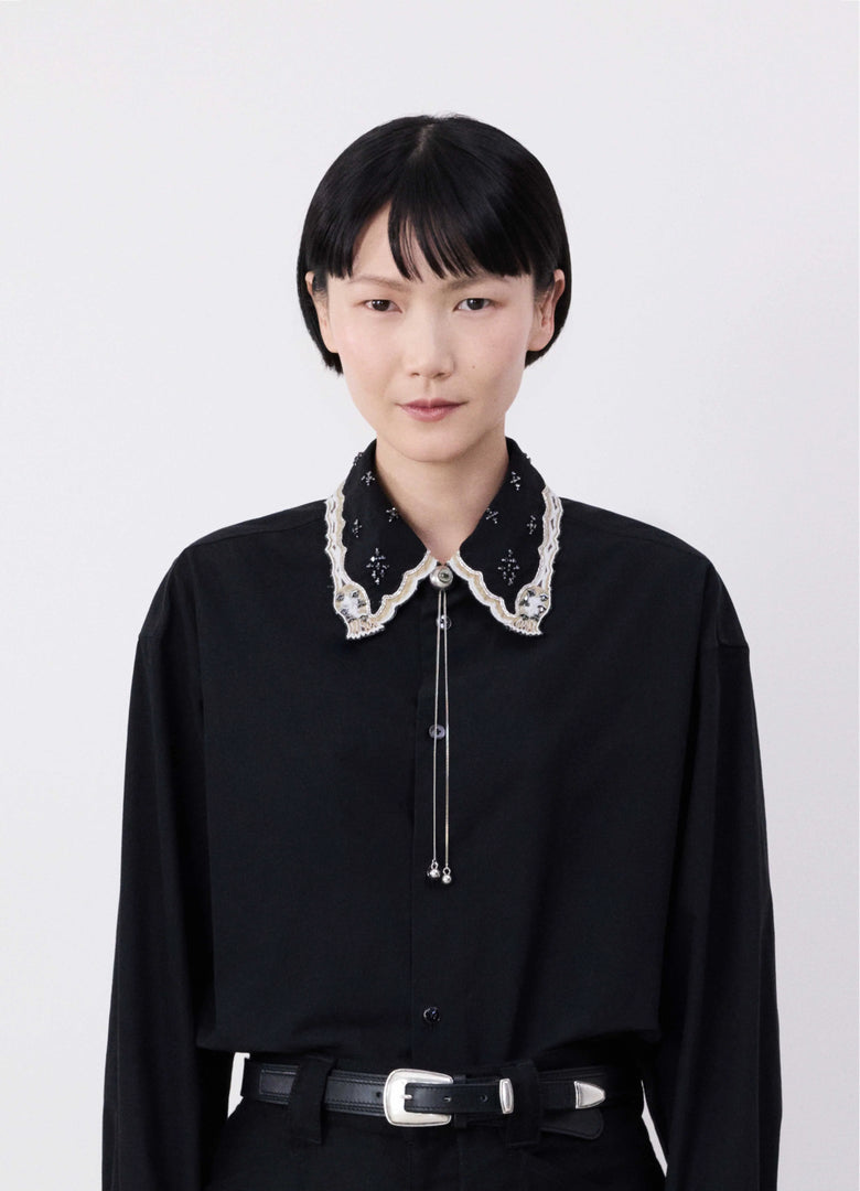 Christophe Lemaire COLLIER RATTLE BOLO TIE À OEIL DE CHAT