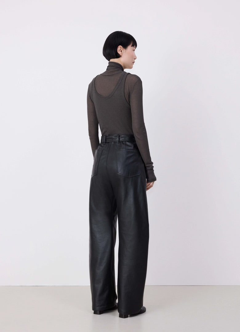 Christophe Lemaire PANTALON TWISTED CEINTURÉ EN CUIR