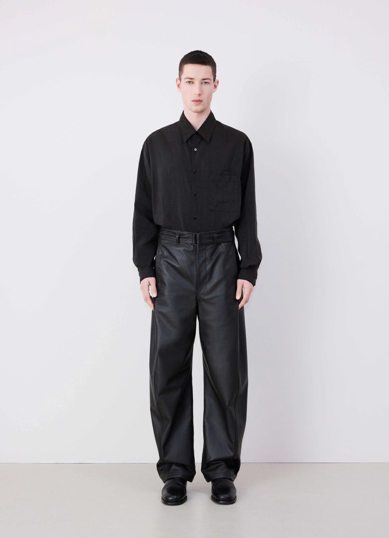 Christophe Lemaire PANTALON TWISTED CEINTURÉ EN CUIR