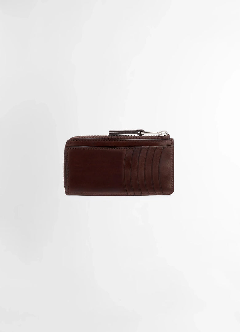 Christophe Lemaire PORTE-CARTES CONTINENTAL ZIP PATINA