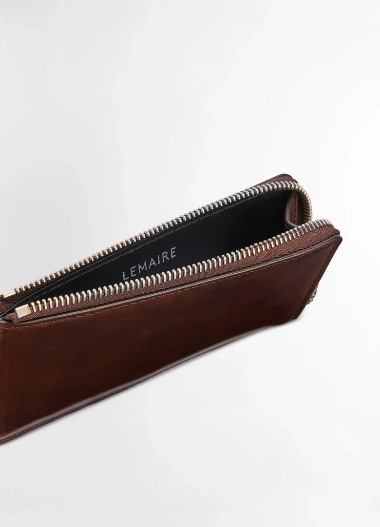 Christophe Lemaire PORTE-CARTES CONTINENTAL ZIP PATINA