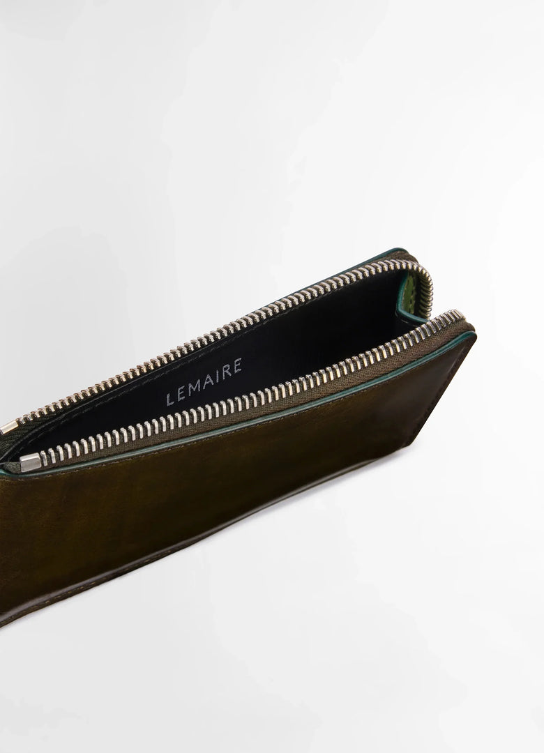 Christophe Lemaire PORTE-CARTES CONTINENTAL ZIP PATINA