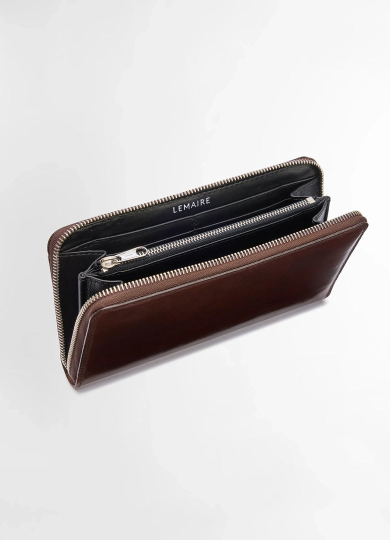 Christophe Lemaire PORTEFEUILLE CONTINENTAL ZIP PATINA