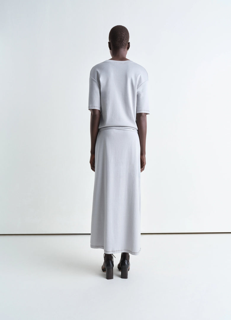 Christophe Lemaire ROBE T-SHIRT CÔTELÉE ET CEINTURÉE