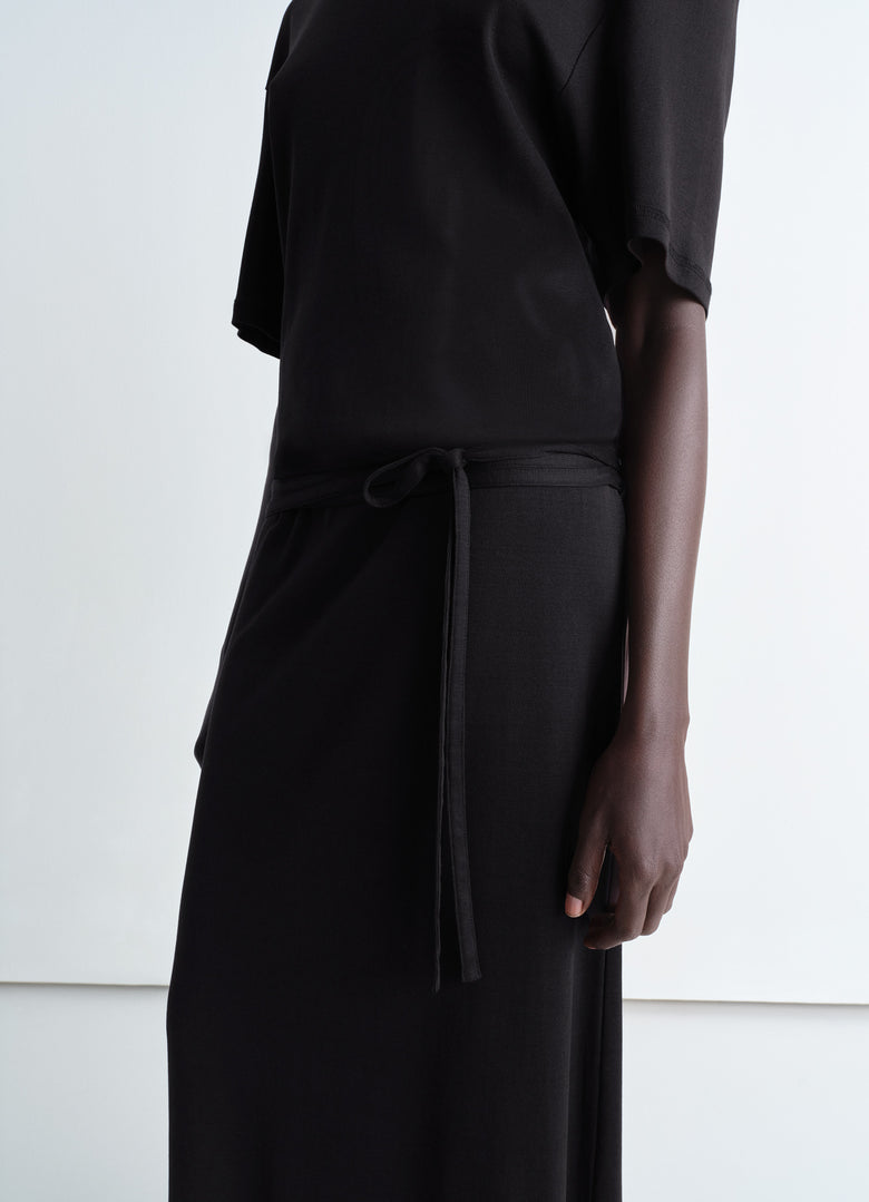 Christophe Lemaire ROBE T-SHIRT CÔTELÉE ET CEINTURÉE