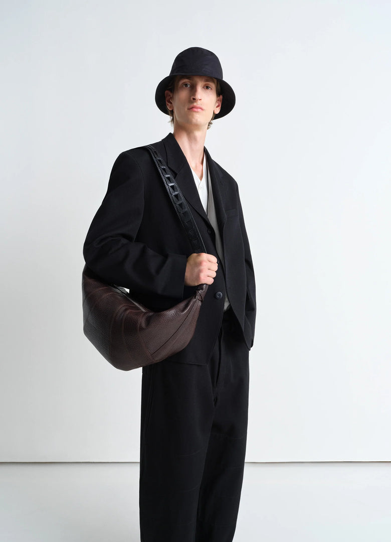 Christophe Lemaire SAC CROISSANT À ANSE CHEVRON LARGE