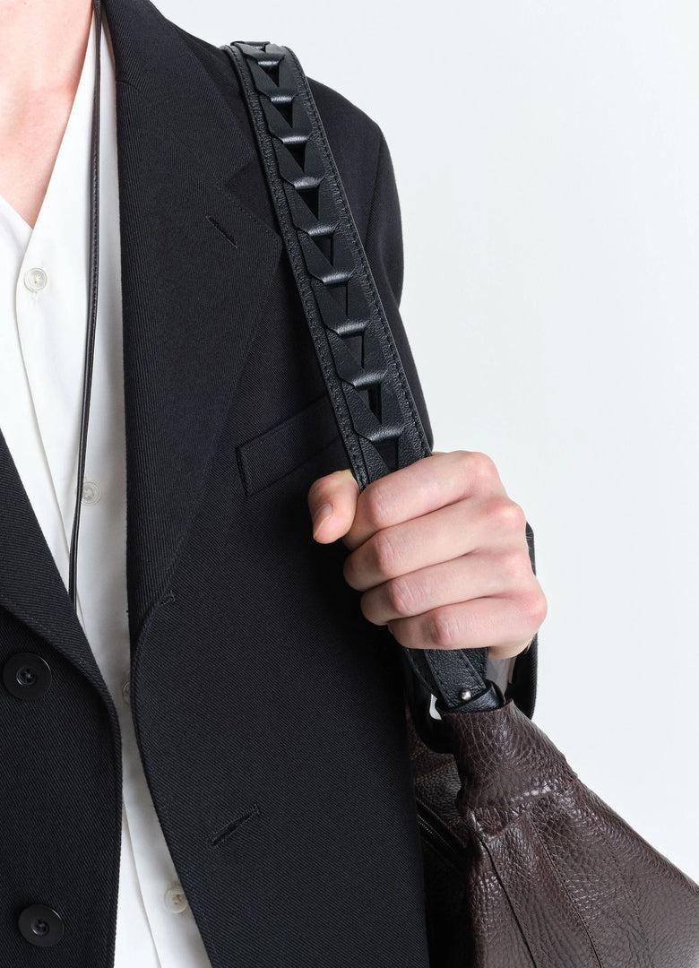 Christophe Lemaire SAC CROISSANT À ANSE CHEVRON LARGE