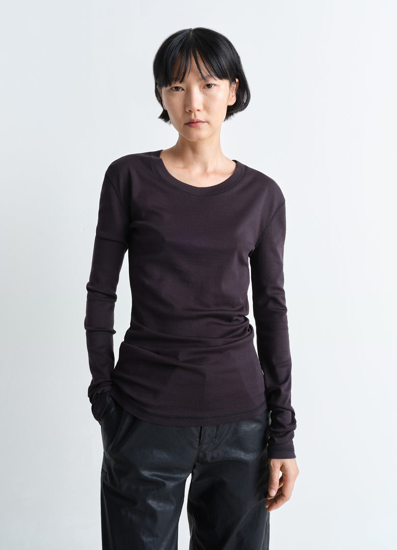 christophe lemaire T-SHIRT CÔTELÉ À MANCHES LONGUES